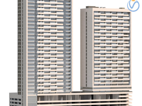 Bloom Heights tower in Jumeirah Village circle Dubai 3D Модель