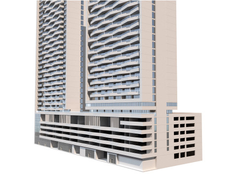 Bloom Heights tower in Jumeirah Village circle Dubai 3D Model