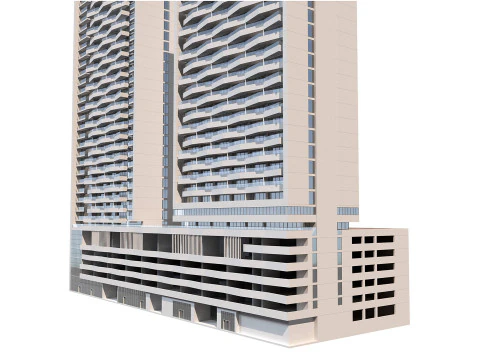 Bloom Heights tower in Jumeirah Village circle Dubai 3D Model