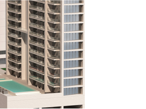 Bloom Heights tower in Jumeirah Village circle Dubai 3D Model