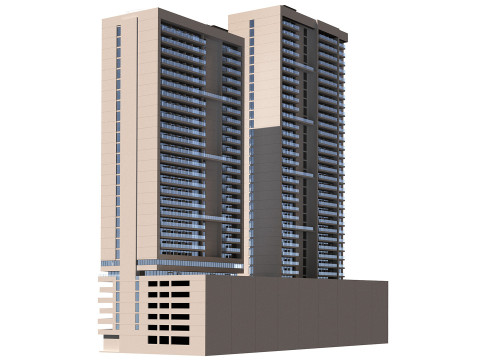 Bloom Heights tower in Jumeirah Village circle Dubai 3D Model