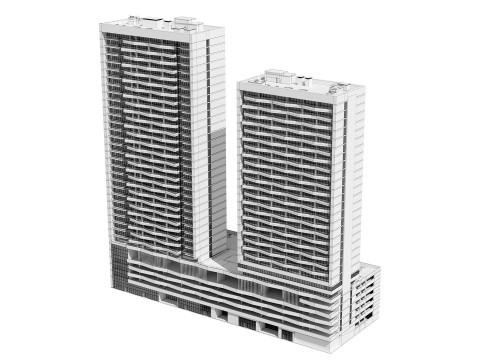 Bloom Heights tower in Jumeirah Village circle Dubai 3D Model