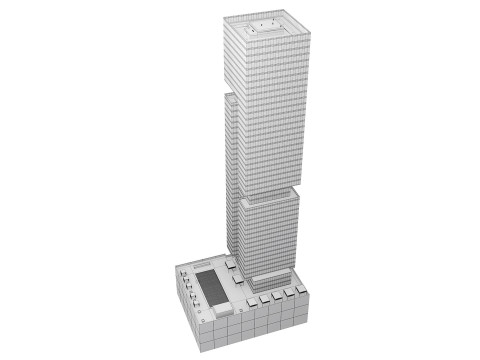 The First Hotel glass skyscraper at Jumeirah Village Circle Modelo 3D