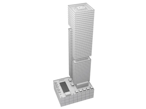 The First Hotel glass skyscraper at Jumeirah Village Circle 3D Model