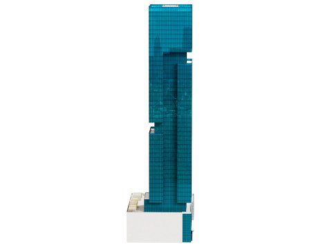 The First Hotel glass skyscraper at Jumeirah Village Circle Modelo 3D