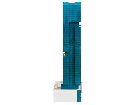 The First Hotel glass skyscraper at Jumeirah Village Circle 3D Model