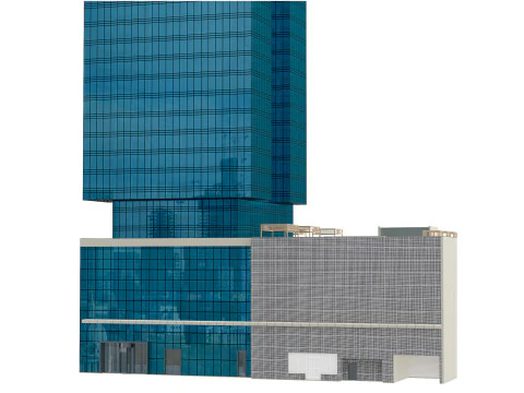 The First Hotel glass skyscraper at Jumeirah Village Circle 3D Model