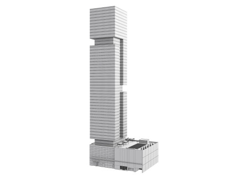 The First Hotel glass skyscraper at Jumeirah Village Circle Modelo 3D