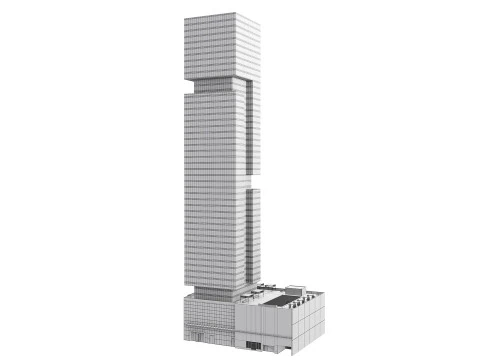 The First Hotel glass skyscraper at Jumeirah Village Circle 3D Model