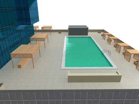 The First Hotel glass skyscraper at Jumeirah Village Circle 3D Model