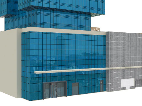 The First Hotel glass skyscraper at Jumeirah Village Circle 3D Model