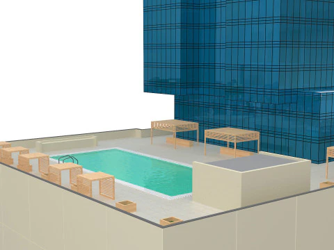 The First Hotel glass skyscraper at Jumeirah Village Circle 3D Model