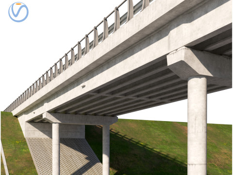 Road bridge one lane 01 3D Модель