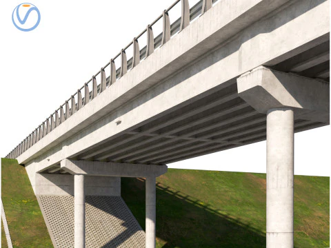 Ponte rodovi&aacute;ria uma faixa 01 Modelo 3D