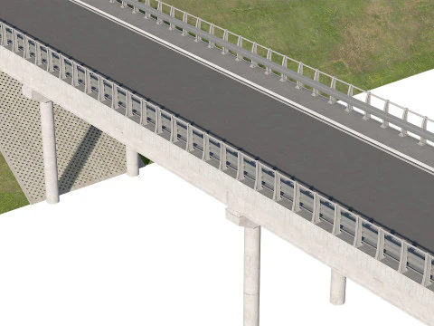 Road bridge one lane 01 3D Model