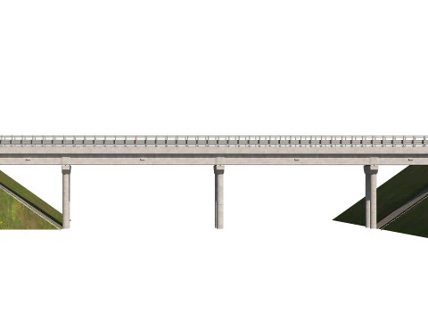 Road bridge one lane 01 3D Model