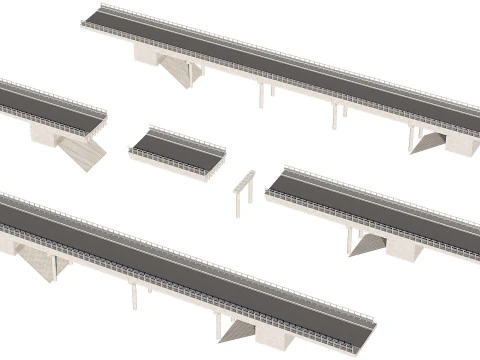 Road bridge one lane 01 3D Model