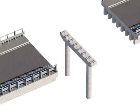 Road bridge one lane 01 3D Model