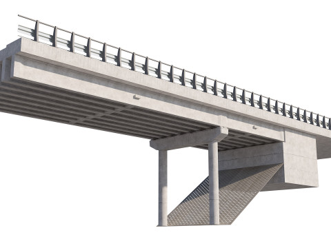 Road bridge one lane 01 3Dモデル