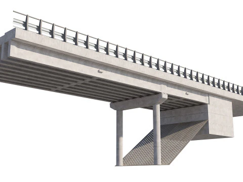 Road bridge one lane 01 3D Model