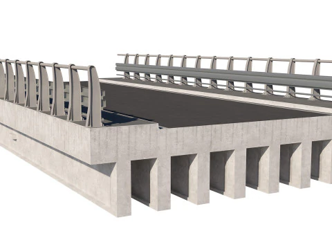 Road bridge one lane 01 3D Model