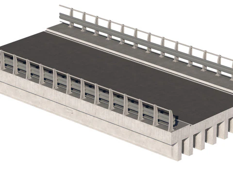 Road bridge one lane 01 3D Model