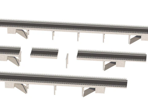 Road bridge one lane 01 3D Model