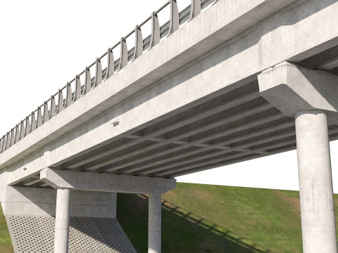 Road bridge one lane 01 3D Model