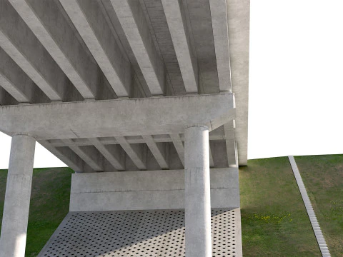 Road bridge one lane 01 3D Model