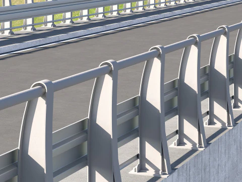 Road bridge one lane 01 3D Model