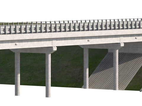 Road bridge one lane 01 3D Model