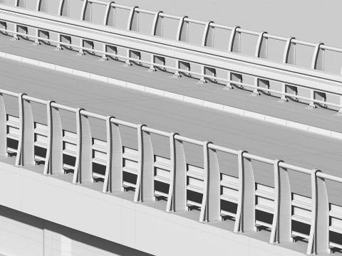 Road bridge one lane 01 3D Model