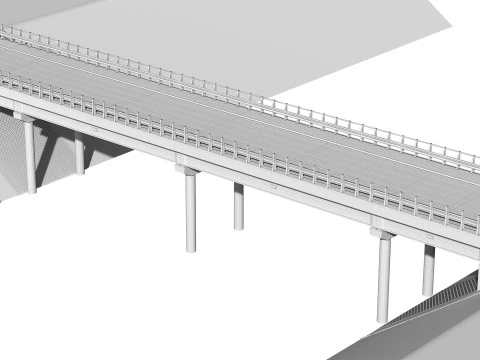 Road bridge one lane 01 3D Model