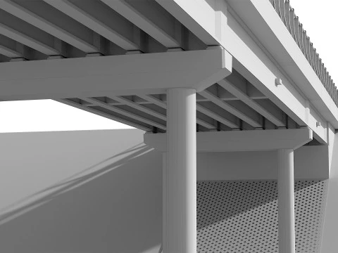 Road bridge one lane 01 3D Model