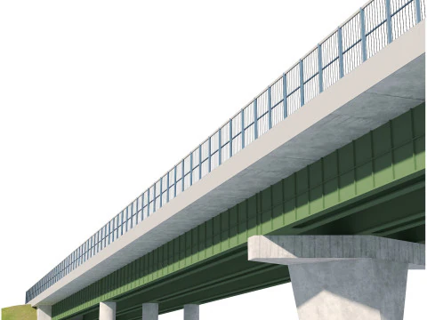 Road bridge one lane 02 3D Model