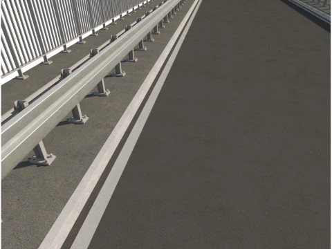 Road bridge one lane 02 3D Model