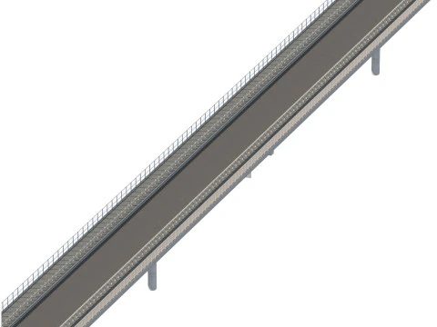Road bridge one lane 02 3D Model
