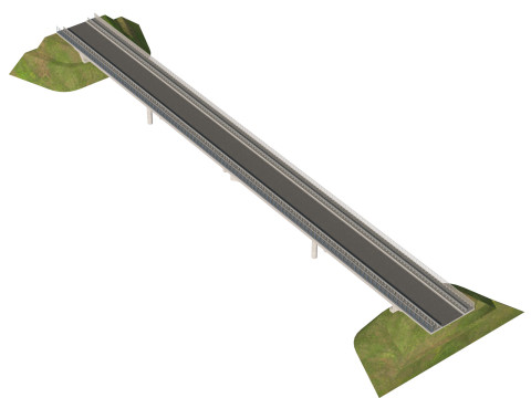 Road bridge one lane 02 3Dモデル