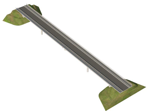 Road bridge one lane 02 3D Model