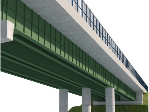 Road bridge one lane 02 3D Model