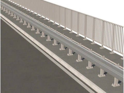 Road bridge one lane 02 3D Model