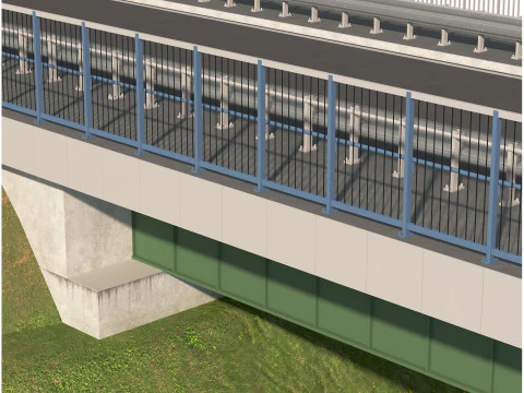 Road bridge one lane 02 3D Model