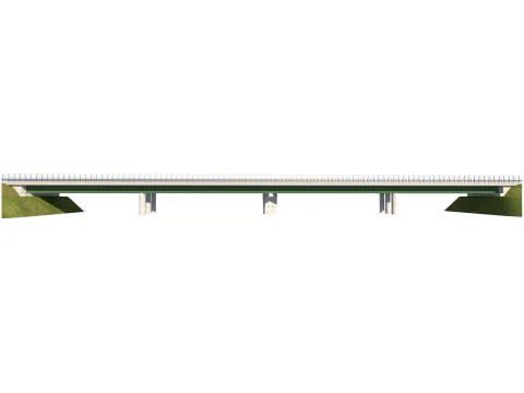 Road bridge one lane 02 3D Model