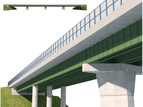 Road bridge one lane 02 3Dモデル