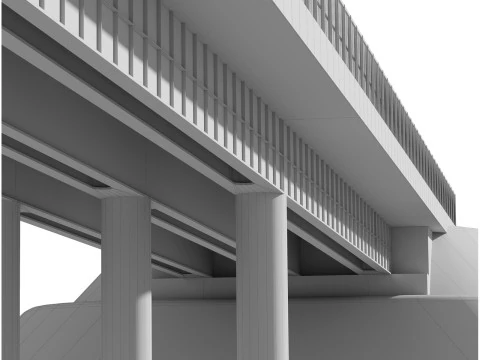 Road bridge one lane 02 3D Model