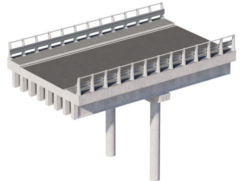 Road bridge section elements for personal configuration Model 3D
