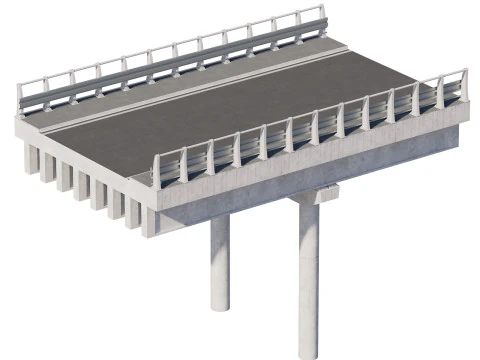 Elementi della sezione del ponte stradale per configurazione personale Modello 3D