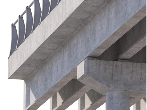 Elementi della sezione del ponte stradale per configurazione personale Modello 3D