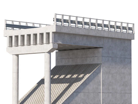 Elementi della sezione del ponte stradale per configurazione personale Modello 3D
