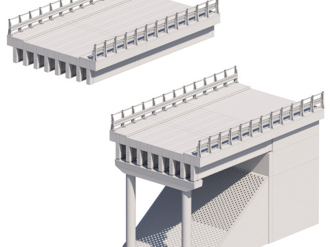 Road bridge section elements for personal configuration Model 3D